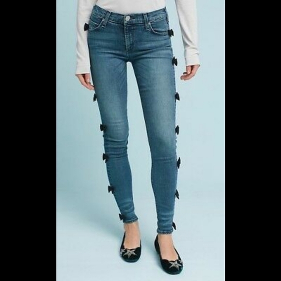 𝅺MCGUIRE Anthropologie Newton Skinny Bow Jeans 26 - Picture 3 of 12